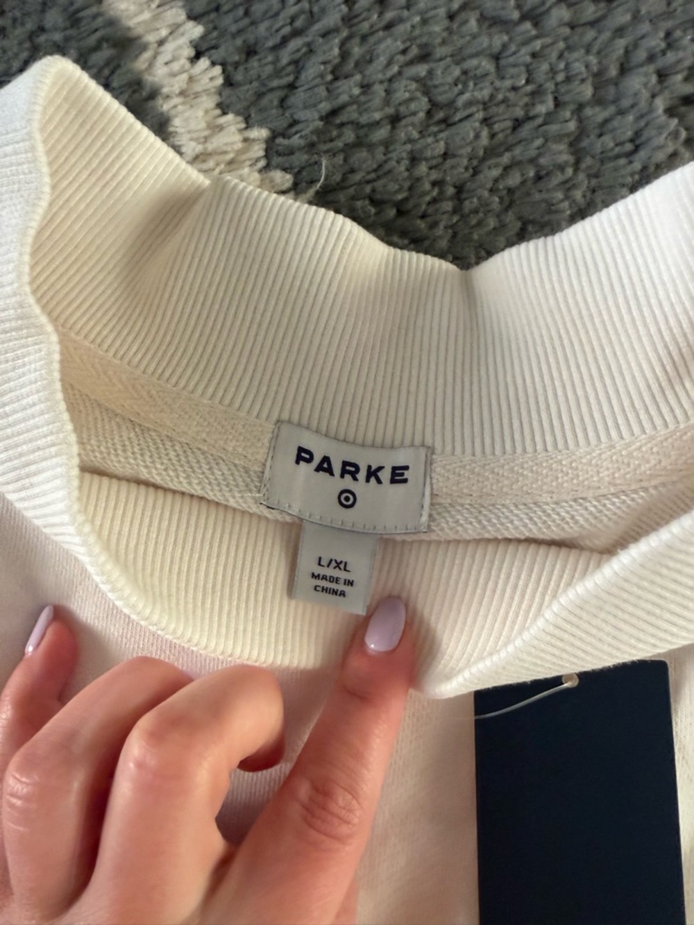 Parke x Target Cream Mockneck Sweatshirt L/XL - NWT - Picture 9 of 11